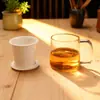 Directamente del fabricante: Juego de Tazas de Vidrio para Regalo, Taza de Té para Bienestar en la Oficina, Juego de Té de Vidrio de Alto Borosilicato, Taza Interior de Cerámica para Agua