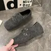 Mocasines Cuadrados Tallados Retro con Aumento de Altura Interior para Mujer, Nuevos Zapatos de Cuero Estilo Británico Primavera 2026, Zapatos Planos Brogue