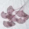 Flores Artificiais Folhas de Ginkgo de 3 Pontas e 5 Pontas Leque Dourado Flores Artificiais de Casamento Guia de Casamento Arranjo de Flores Decorativo Flores Artificiais