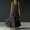 Ropa de mujer de comercio exterior europea y americana 2026, nueva colección de verano, diseño versátil para el día a día, falda larga de pastel de color liso