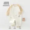 Roupas de Bebê, Classe A, Algodão Puro, Macacão para Bebê de Meses Pequenos, Novo Estilo Primavera, Body Borboleta para Recém-Nascido, Sem Costura