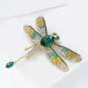 Broche de Libélula con Pedrería Juguetona Transfronterizo para Mujer, Moda Europea y Americana Versátil Aleación Esmalte Pin Broche de Insecto