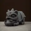 Adornos de Mascota de Té León de Arcilla Púrpura Estilo Chino, un Par de Juguetes de Té para Ceremonia de Té, Bestia Creativa que Atrae la Fortuna Decoración de Bandeja de Té Venta al por Mayor