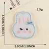 Etiqueta de bordado por computadora, etiqueta de tela con diseño de conejo de dibujos animados, accesorios de ropa, parche decorativo para ropa y capucha, parche de tela bordado autoadhesivo