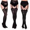 Meias de suspender antiderrapantes lingerie sexy com cintura Meias-calças femininas abertas em uma peça malha fina livre malha sexy