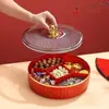 Caja de frutas rojas chinas caja de frutas secas mesa de café de sala de estar plato de frutas para el hogar plato oscilante de Año Nuevo caja de dulces caja de almacenamiento de color