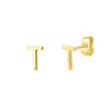 Pendientes de Acero de Titanio de 26 Letras Inglesas, Simples y de Alta Gama, Chapados en Oro de 18 Quilates, Estilo Ins, Pendientes Creativos de Nicho, Pendientes Personalizados