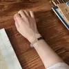 [Lian] Pulsera de Obsidiana Natural, Pulsera de Cristal Blanco y Calcedonia Azul, Nueva Joyería de Cuentas Estilo Chino, Regalo para Niñas