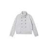 Cardigan com capuz de marca moderna e com senso de design, de abotoamento duplo e gola alta, para homens e mulheres, outono, estilo de rua de alta qualidade, nicho, estilo court, jaqueta Napoleão