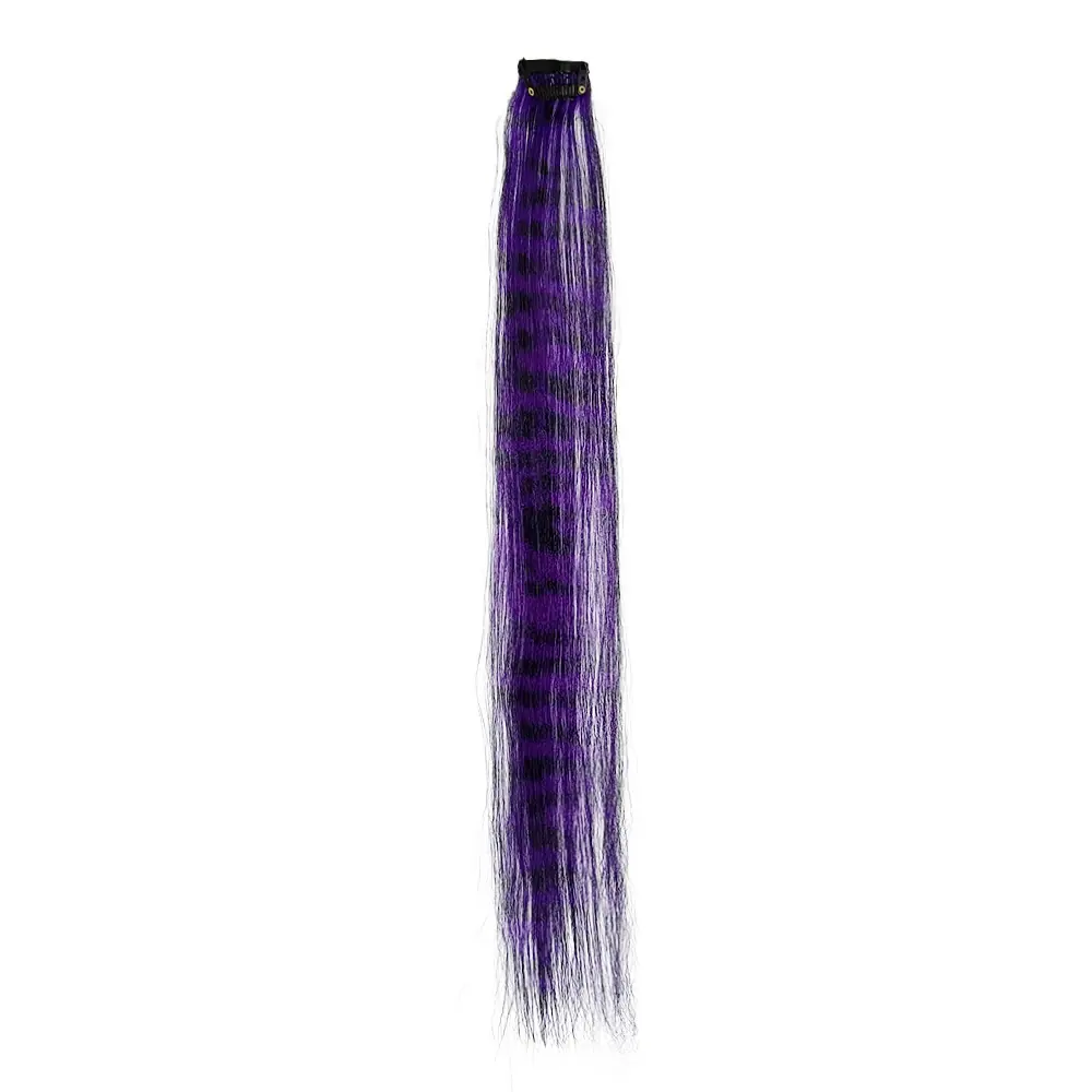 彩纹羽毛接发片FeatherHair美发彩色条纹