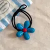 Horquilla Headdress Coreana Azul con Flores Pequeñas para Mujer, Lindo Clip Pinza de Pato para Flequillo Lateral, Cuerda para el Cabello de Alta Elasticidad y Duradera, Diadema