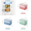 Caja de conservación fresca de plástico de tres en uno de fibra de bambú japonesa de una y dos capas para estudiantes, horno microondas, picnic, asa portátil, lonchera