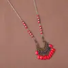 Estilo Étnico Exótico Adorno de Frente con Borlas para Mujer Retro Foto Estilo Antiguo Colgante de Cejas Cadena para la Frente Tocados Bohemios