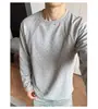 Moletom Patchwork Cor Sólida para Homens e Mulheres Outono/Inverno Corte Boxy Gola Redonda Manga Longa Camiseta Estilo Americano Camada Interna Camada Base Tendência