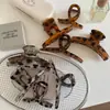 Pinza para el Cabello de Color Carey de Gama Alta con Estampado de Leopardo, Elegante Pasador de Celebridad de Internet, Accesorio para el Cabello para Recogido en la Parte Posterior de la Cabeza, Pinza de Tiburón, Modelo Nuevo