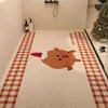 Tapete de Chão para Banheiro Círculo de Seda Roupa de Natal Resistente ao Desgaste Antiderrapante Tapete de Chão Box de Banho Cortável Resistente à Sujeira Fácil de Cuidar Tapete de Chão Drenante