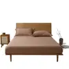 Lençol de cama e lençol com elástico estilo japonês Muji Nishikawa, 100% algodão 60s, item único, roupa de cama 100% algodão para camas de 1.5-1.8M, cor sólida, novo