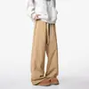 Calça Casual de Veludo Ártico Ultra-Grossa para Homens e Mulheres, Marca Tendência de Inverno Calça de Algodão Grossa Aconchegante com Forro de Fleece, Calça Reta Versátil Estilo Preguiçoso