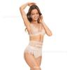 Ropa interior de boda transparente sin relleno sexy para mujeres europeas y americanas, conjunto de lencería sexy de malla para mujer