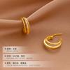 Pendientes de plata de ley 925 con triple aro y circonita para mujer, pequeños, únicos, elegantes, con hebilla para la oreja, joyería delicada y con sentido avanzado.