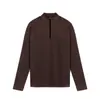 Nueva Ropa Deportiva de Color Sólido para Fitness para Hombre de Terciopelo Cuello Alto Pequeño Media Cremallera Entrenamiento Camiseta Manga Larga Top para Correr a la Moda