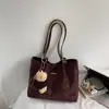 Moda Outono 2025 Novo Estilo Simples de Nicho Bolsa Tote de Grande Capacidade Bolsa de Ombro para Estudante Aula Deslocamento Mulheres