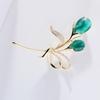 Coreano novo estilo broche de flor de zircão elegante planta olho de gato pedra pedra pino elegante corsage acessórios
