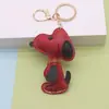 Bolsa de Cachorro em Forma de Cachorro com Padrão de Lichia em PU com Pingente de Cachorrinho Criativo Chaveiro de Cachorrinho para Casal Decoração de Carro