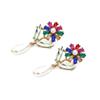 Personalidade europeia e americana Brincos de flores de diamante frescos e fofos Brincos de pérolas barrocas exageradas Brincos transfronteiriços para mulheres