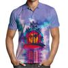2026 Masculino Novo Pulôver Casual de Manga Curta com Gola Lapela Estampado em 3D Camiseta Casual Masculina Camisa Polo Personalizada Estampada
