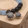Prata Esterlina S925 Acessórios Escovados Pulseira de Corda Artesanal DIY Contas Espaçadoras para Joias Pulseira de Contas Redondas