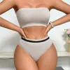 Modelos Populares Europeos y Americanos Transfronterizos Exclusivos para Xiyin Temu Amazon Envoltorio de Pecho de Mujer Sin Costuras de Una Sola Línea Transpirable Stock Disponible