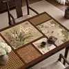 Mantel de mesa estilo chino con veta de madera, a prueba de aceite, impermeable, fácil de limpiar, lujo ligero, sensación de alta gama, mantel para mesa de centro, nuevo modelo 2026, mantel de PVC