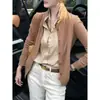 Camisa de punto de estilo intelectual tipo dos piezas para mujer, cuello alto vintage, vibra relajada de "old money", adelgazante y elegante, adecuada para ir al trabajo