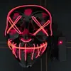 Em Estoque Amazon Halloween Máscara Bicolor El Luz Fria Ktv Festa Dançante Assustadora Fluorescente Ultra-Fina Brilhante