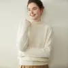 Outono e Inverno Novo Gola Meia-Alta Grossa Camisa Básica de Tricô de Caxemira Feminina com Visual Solto Emagrecedor Top Quente para Usar com Suéter por Dentro