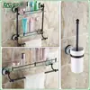 FLG Rana Cobre Completo Estilo Europeo Juego de Colgantes para Baño Bronce Negro Porcelana Azul y Blanca Toallero de Baño Barra para Toallas Portarrollos de Papel Higiénico