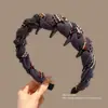 Diadema de Peluche con Estampado de Leopardo de Corona Alta para Otoño e Invierno para Mujer 2025 Nuevo Estilo con Dientes Diadema para Lavarse la Cara Pasador Accesorio para el Cabello
