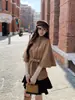 Minifalda de punto acanalado texturizado para mujer, adelgazante, disimula la figura, otoño e invierno, cintura elástica, popular, tiro alto, línea A, minifalda JK