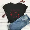 Loja independente do eBay: Nova camiseta top de verão com estampa de coração para o Dia dos Namorados, estilo europeu e americano, manga curta