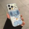 Capa de celular fofa de elefante e urso adequada para Apple 16PROMAX, iPhone 15Plus capa macia, 14 estilo fresco, 13