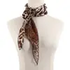 N12688 Bufanda de Seda Nueva Tira Larga Gama Alta Estampado de Leopardo Puntos Rosas Moda Versátil Bufanda de Seda Bufanda para el Cuello Decoración