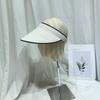 Banda para el cabello sencilla casual de estilo japonés Sombrero de paja Sombrero de sol Protector solar Sombrero de sol de verano para mujer
