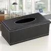 Caja de Pañuelos de Cuero Hogar Sala de Estar Accesible Lujo Creativo Caja de Pañuelos de PU Moderna Simple Almacenamiento Control Remoto Caja de Pañuelos de Cuero