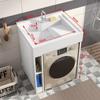Gabinete de Lavandería para Balcón de Apartamento Pequeño con Máquina Integrada y Lavabo de Encimera, Gabinete de Lavadora de Tambor con Tabla de Lavar, Gabinete de Baño