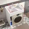 Armario compacto para lavandería de balcón con fregadero integrado, armario para lavadora de carga superior con tabla de lavar, mueble de baño