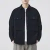 Ropa para Hombre Fengshe / Nueva Camisa de Trabajo Retro Japonesa de Primavera y Otoño para Hombre, Camisa Holgada Casual de Color Sólido Estilo Americano