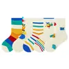 Venta al por mayor 2026 Nuevo Otoño e Invierno Arco Iris Rayas Simples Alta Elasticidad Creativo Dibujos Animados Calcetines de Media Pantorrilla para Bebé Calcetines para Niños