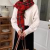 Bufanda a cuadros estilo británico Dongdaemun, bufanda cálida estilo coreano tipo cachemir para invierno, bufanda clásica a cuadros combinable para mujer