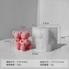 Molde de Oso Rosa Jiahuimei DIY Día de San Valentín Oso de Pareja Molde de Silicona para Vela Aromática